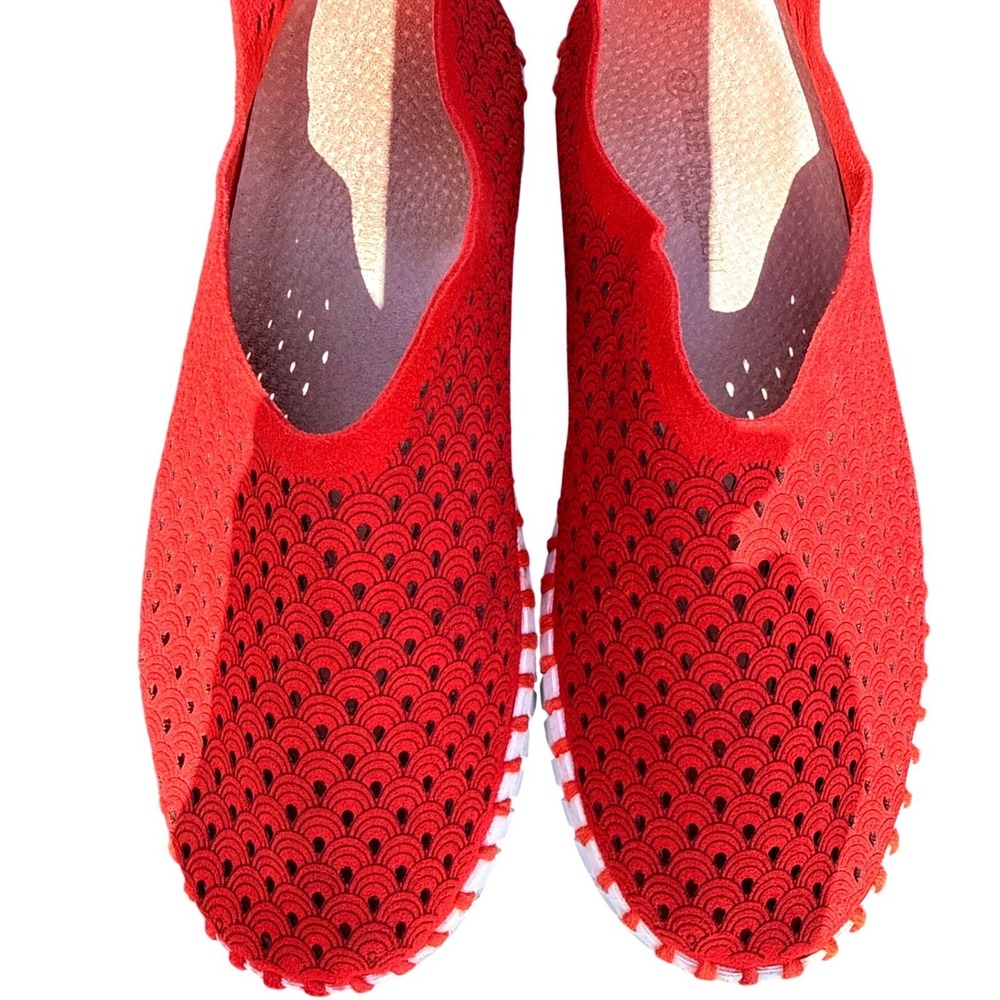Ilse Jacobsen Tulip Red Slip On Shoes‎ EU 37 US 6.5 7 Perforated Comfort Travel